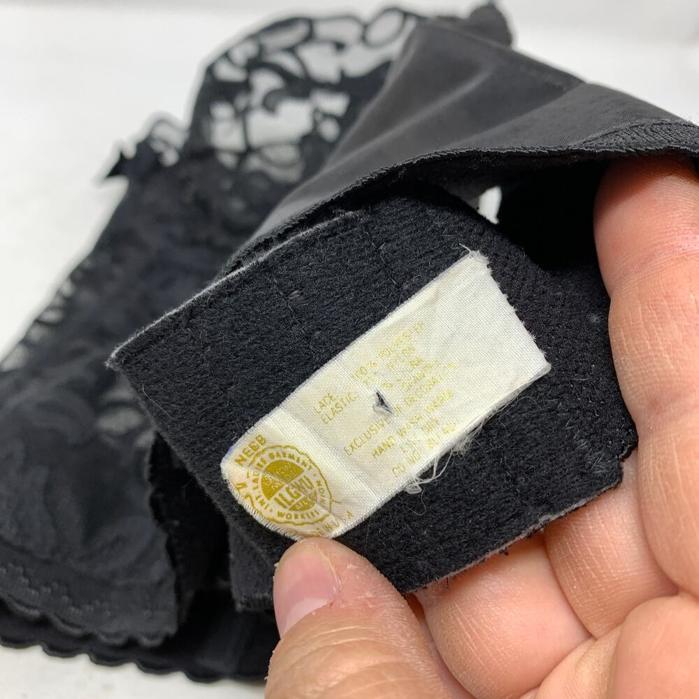 Vintage Victoria's Secret Gold Label Lace Longline Bustier Bra Black 36B - Picture 4 of 5